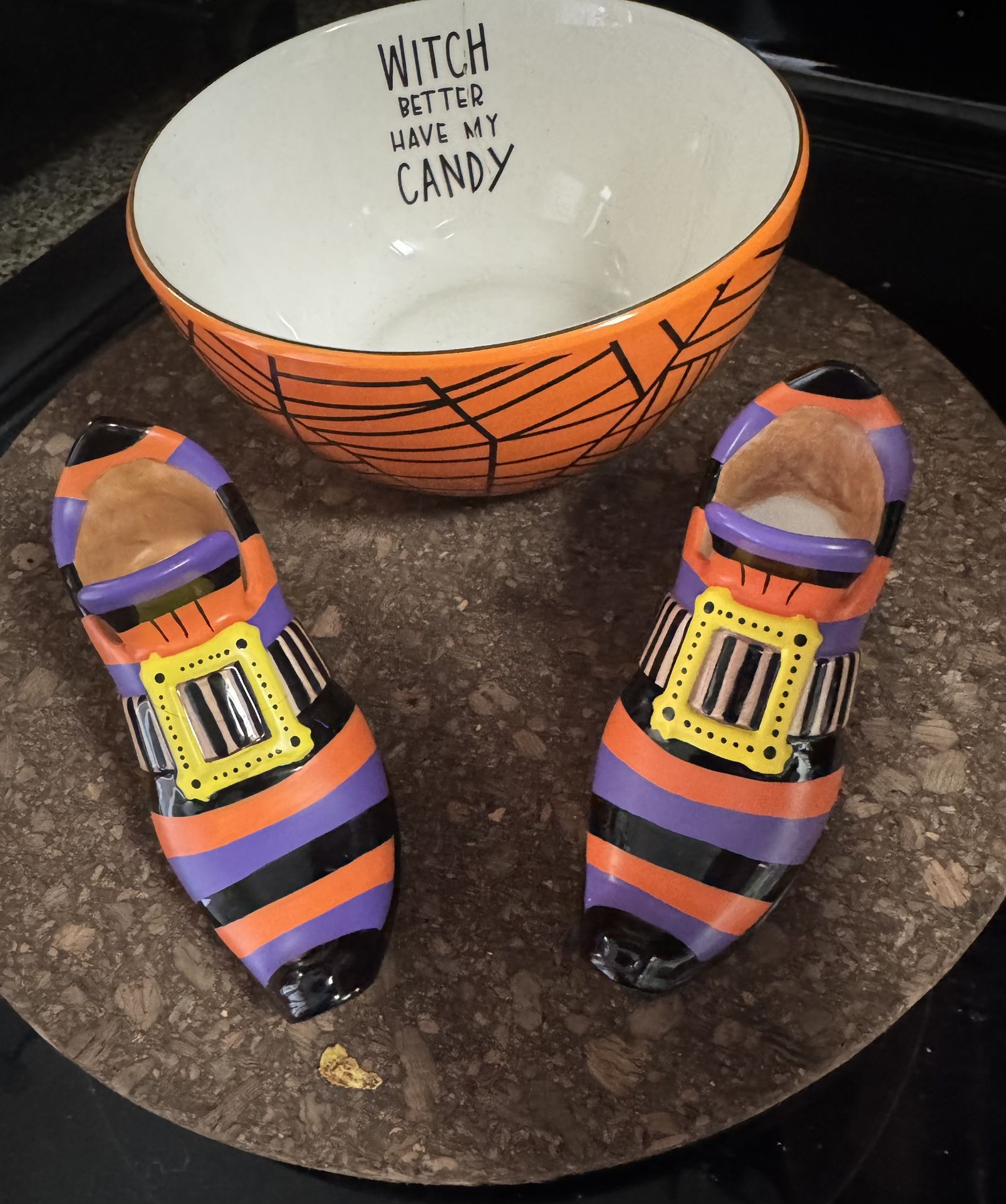 Halloween Bowl & Candlestick Holders