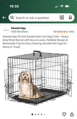 24 Inch Crate With Fitted Mat And Water Bottle
