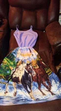 Lavender Wild Horse Spaghetti Strap Sundress