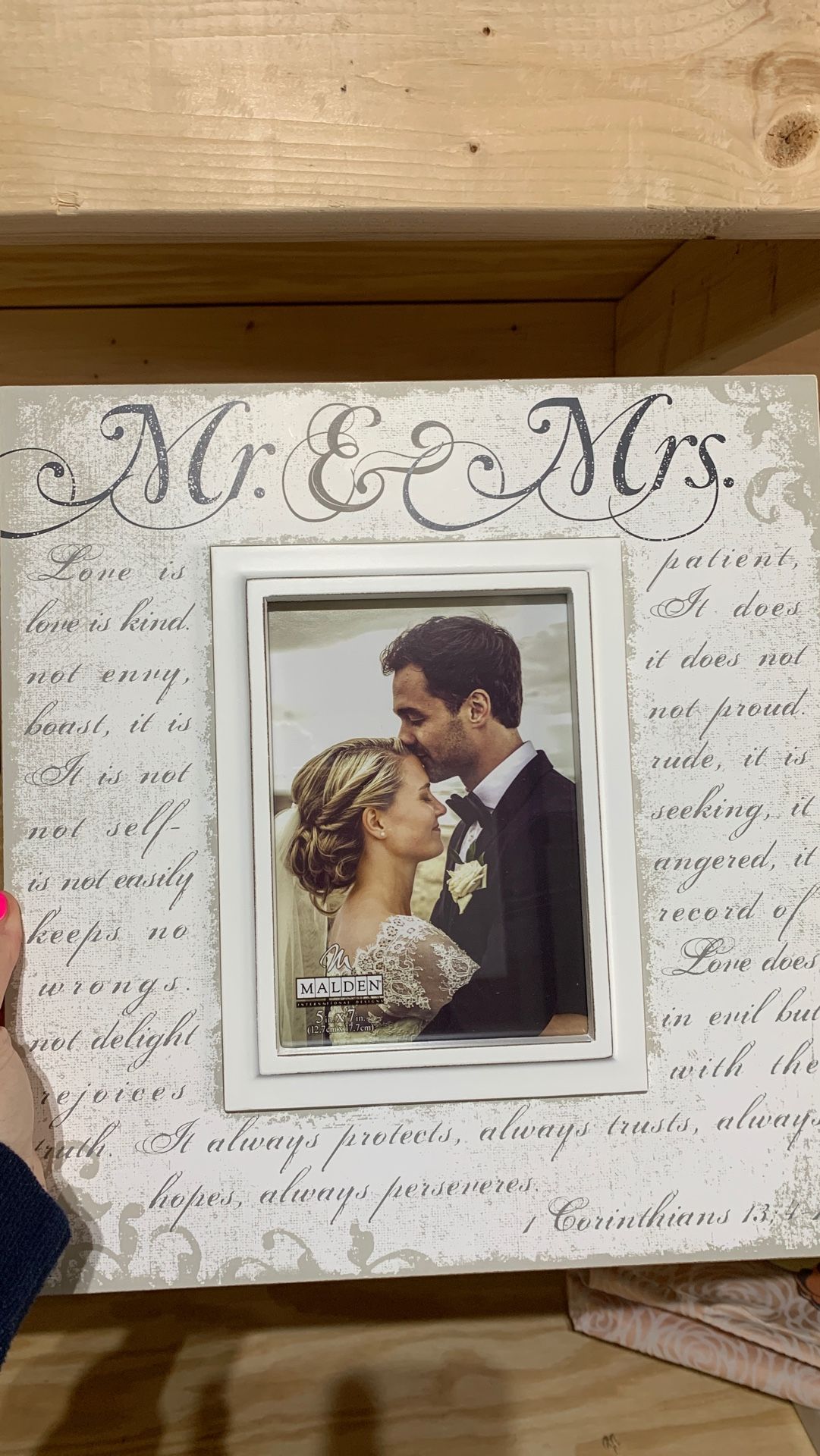 Mr. and mrs. wedding picture frame