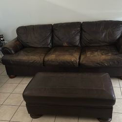 Brown Leather Sofa