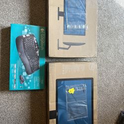 Two Dell 24” Monitors And One Wireless Keyboard