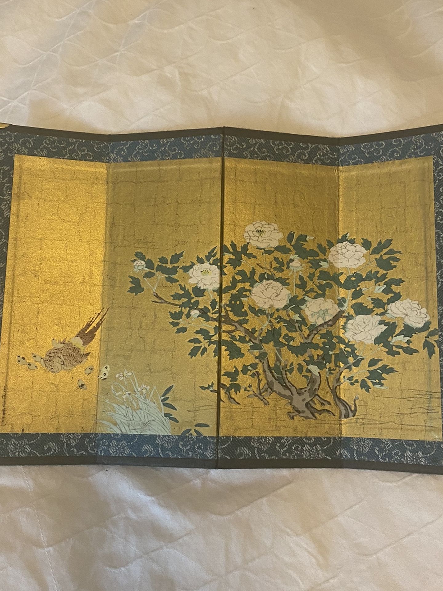 Vintage Mini Japanese Tabletop  Screen