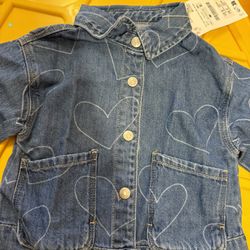 New Zara Baby Heart Jean Jacket Size 1.5Y