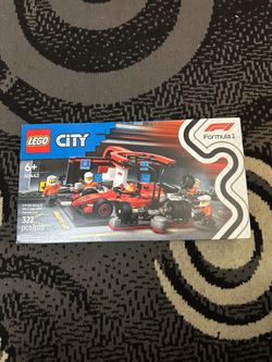 LEGO City F1 Pit Stop & Pit Crew with Ferrari Car, Model Race Car Toy 60443