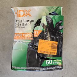 Extra large 45-55  gallon flap tie bags