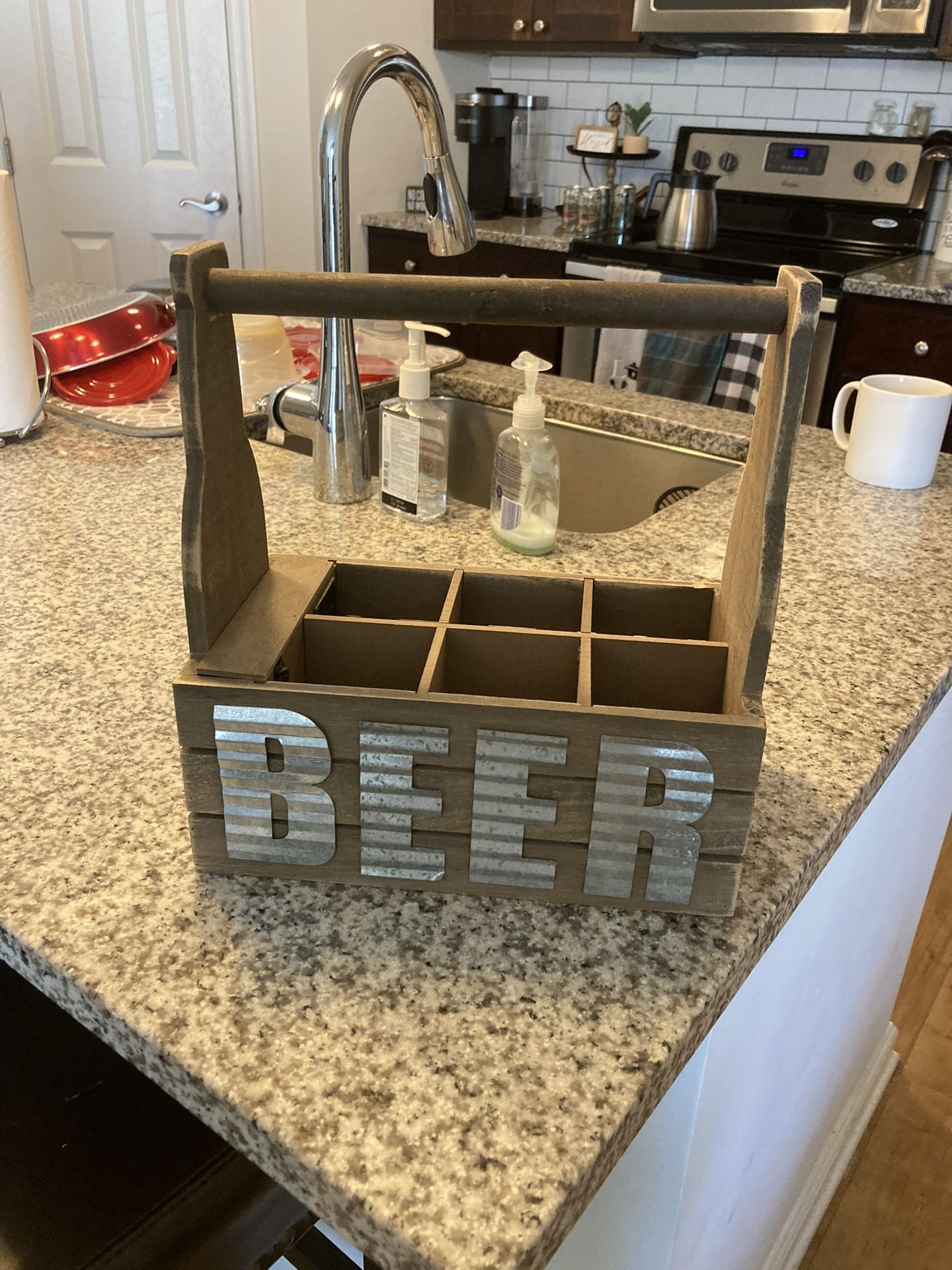 Light up beer case battery operated/ american flag themed- 6 inches