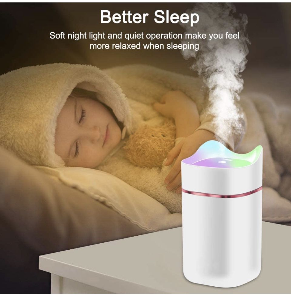 AFROG Ultrasonic Cool Mist Humidifiers for Bedroom - 1.4L Premium Humidifying Unit with Whisper-Quiet Operation, Automatic Shut-Off and 7 Color Night 