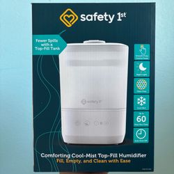 Safety 1st Cool Mist Top Fill Humidifier – New in Box – 60 Hour Run Time
