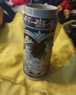 Old vintage collectible german stein perfect for that cold beverage