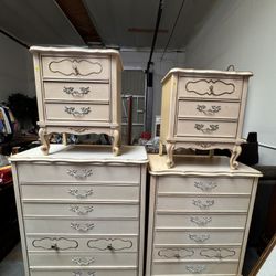 French Provincial Bedroom Set - Dressers And Nightstands