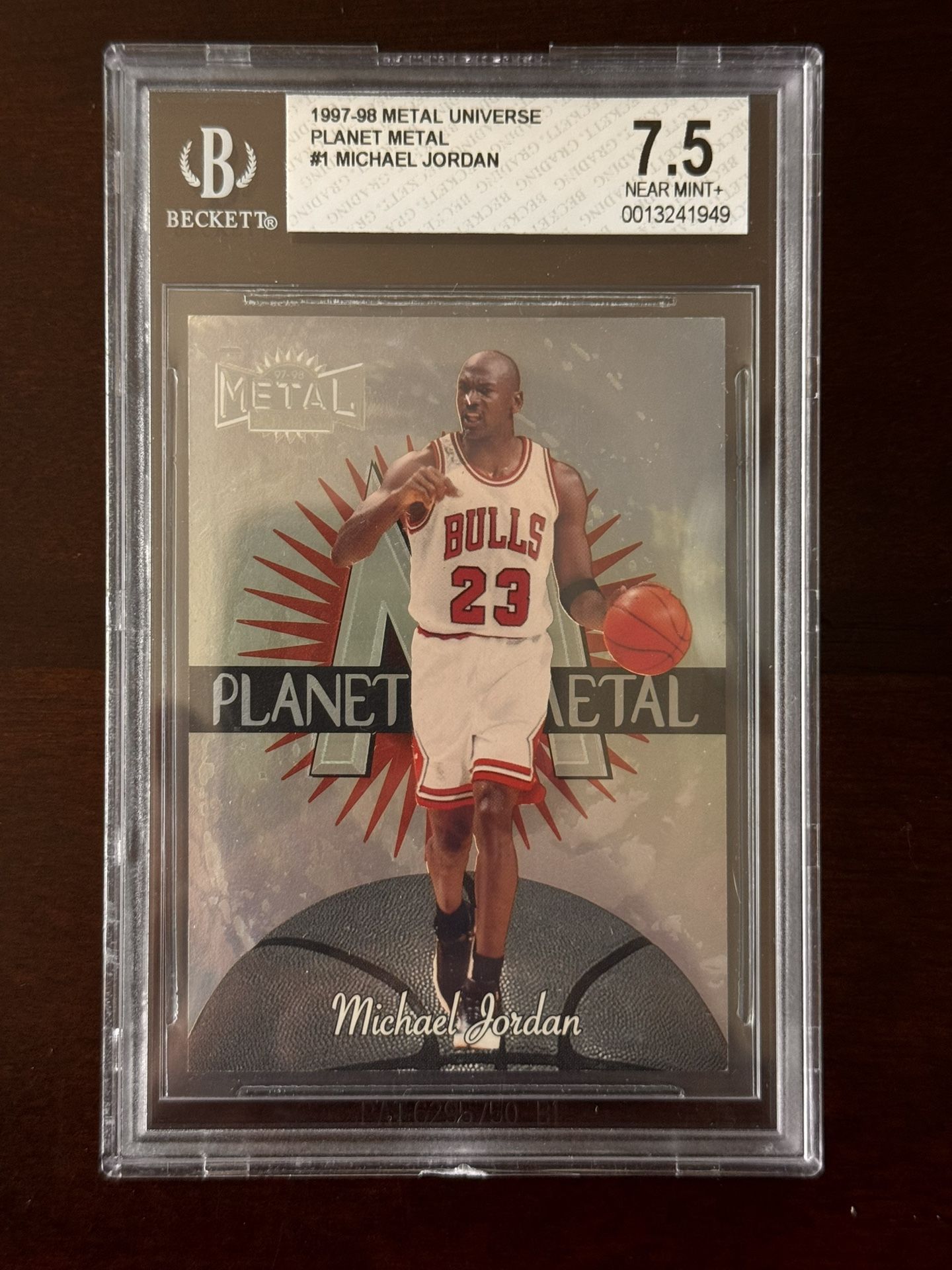 1997-98 Michael Jordan Metal Universe Planet Metal #1 BGS 7.5 Chicago Bulls