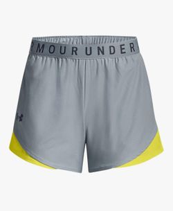 Under Armour Womens Play Up 3.0 Shorts, (465) Harbor Blue/Starfruit/Downpour Gray, Large