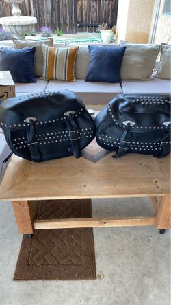 Genuine Harley leather saddlebags
