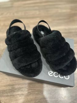 UGG Slide Women's Black Fur Slippers US 10 UK 8 EU 41 Shearling Classic