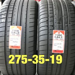 2 used tires 275/35/19 Goodyear RFT