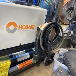 Hobart Welder With Helmet, Tank And Accessories