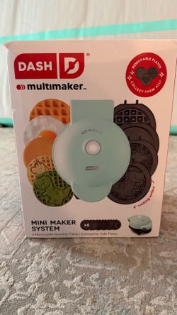 DASH Multimaker Standard Waffle Maker Blue 6 Removable Nonstick Plates