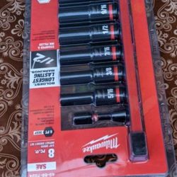 MILWAUKEE  SHOCKWAVE  IMPACT DUTY  3/8 IN  SAE  DEEP IMPACT  RATED  SOCKET SET  (8)-PCS