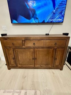 Rustic Wood Sideboard Buffet Cabinet