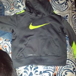 Nike Toddler 3T Hoodie Grey And Neon Therma-Fit