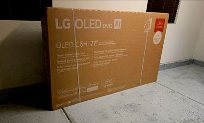 New 77 Inch LG Oled LG C6H Tandem Smart TV 4K UHD with 165 Hz refresh rate. Brand new in the box.