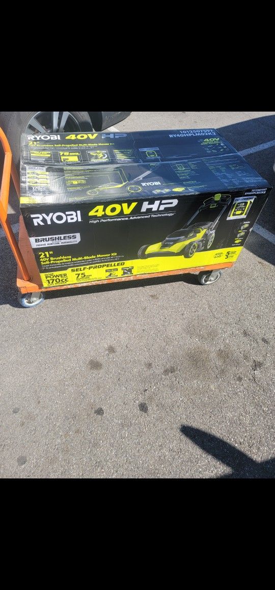 Brand New Ryobi 40V HP Brushless 21 in. Cordless Battery Walk Behind Multi-Blade Selfpropelled Mower