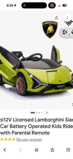 12 V child car Lamborghini Green with charger and remote control