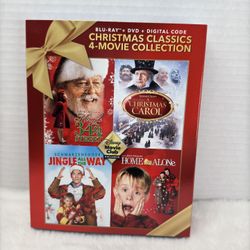 4 Christmas Classics (Blu-ray/DVD)Miracle 34th St,Jingle All the Way, Home Alone