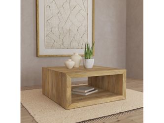 Benton Natural Square Solid Mango Wood Coffee Table