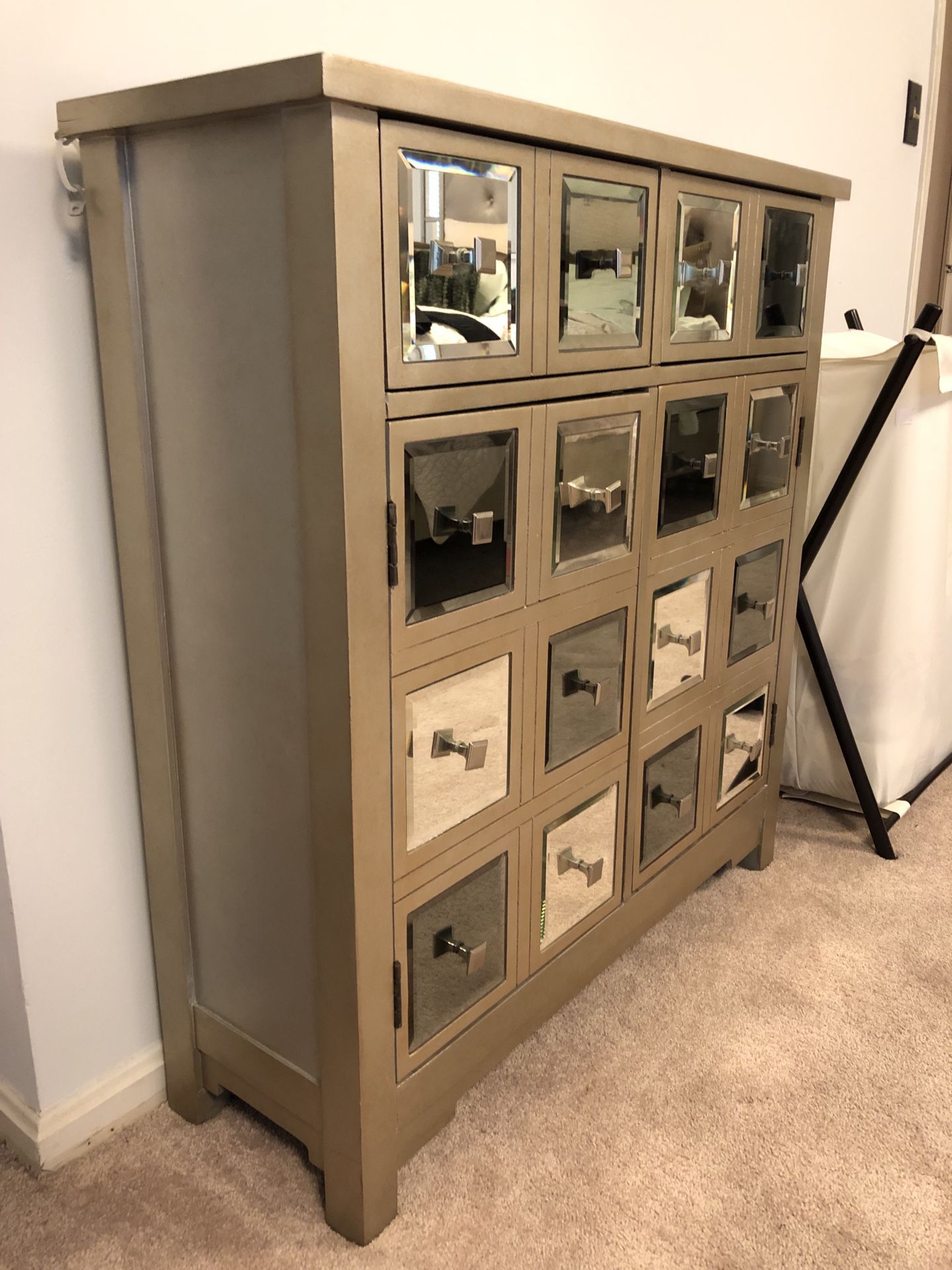 Chateau champagne mirrored chest