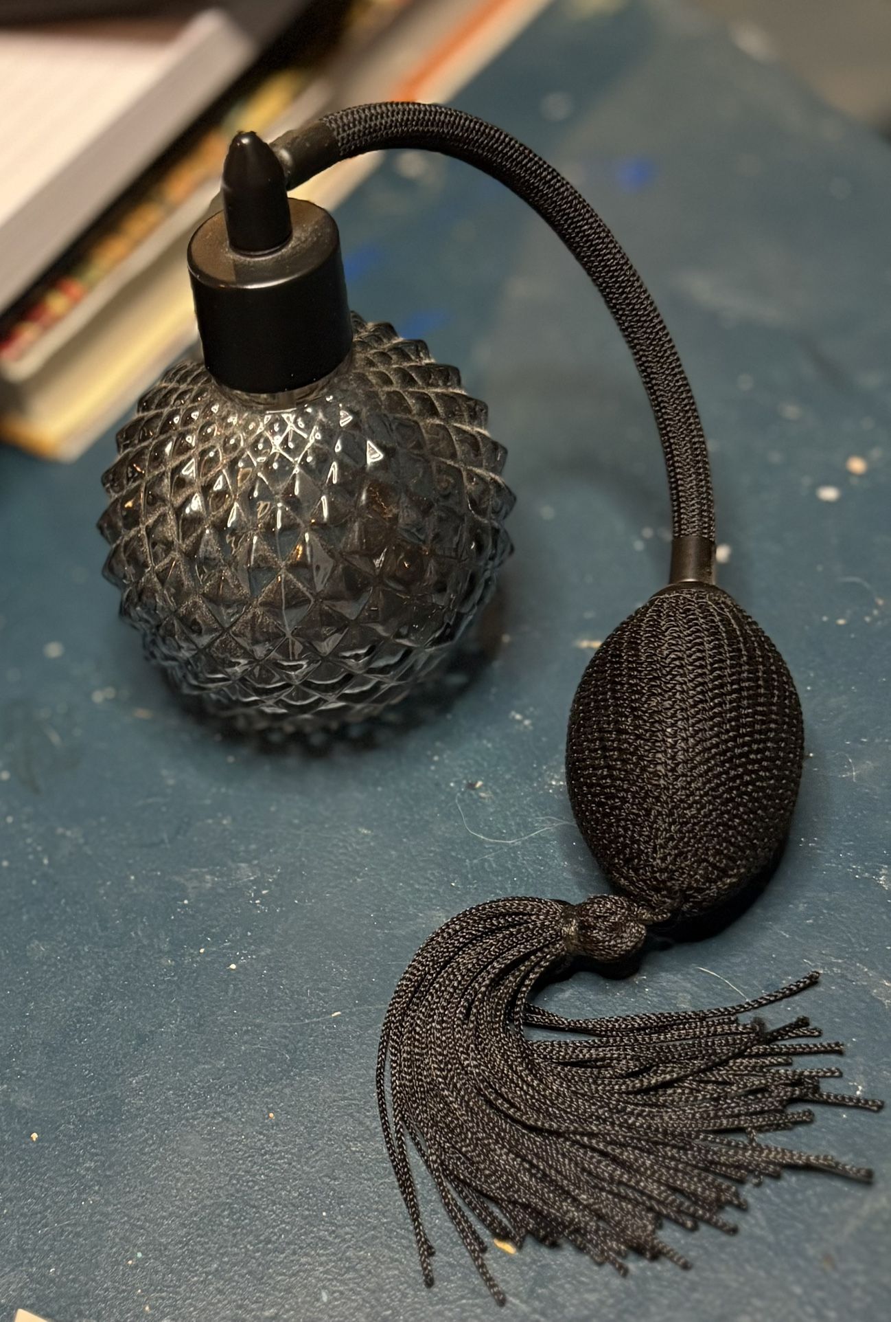 Black Crystal Perfume Bottle With Atomizer - $150