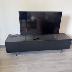 modern low-profile black media console-  - 63” x 16” x 18