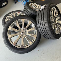 4 Chevy Silverado GMC Sierra Yukon Gloss Black  22" Wheels Rims Tires
