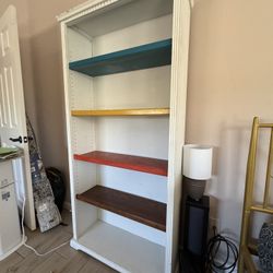 Bookcase With Colored Shelves