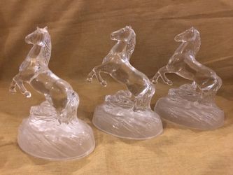 Set of 3 Glass horses
