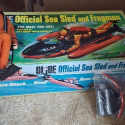 Vintage Gi JOE Sled And FrogMan