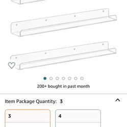 Set Of 3 Acrylic Bookshelves