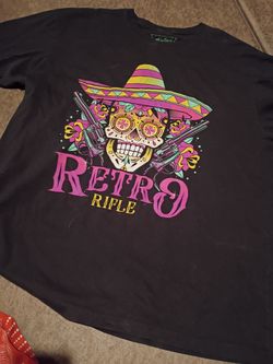 Retro Rifle Sugar Skull Graphic T-Shirt