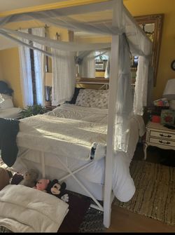 White Canopy Bed Frame.