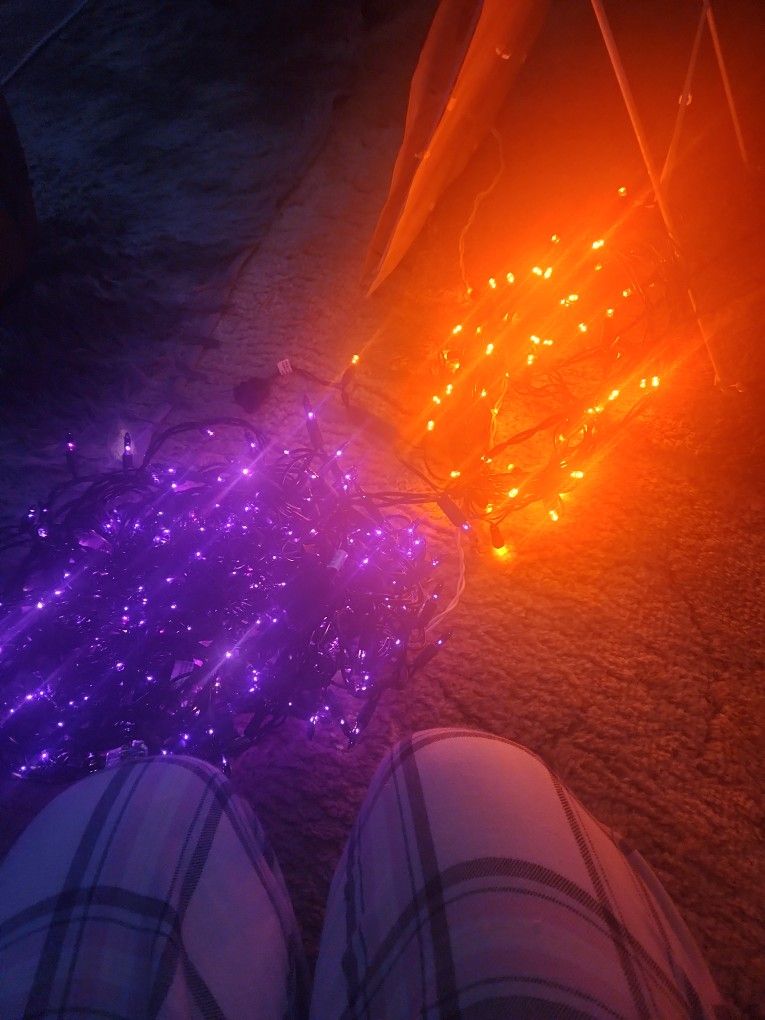 Halloween Purple & Orange Indoor Lights