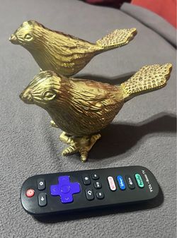 Decorative Golden Metal Birds (Set of 2)