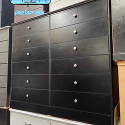 12 Drawer Black Compressed Dresser Chest New 