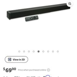 onn Bluetooth 2.1 Channel Soundbar with Dolby Digital Plus, 36", Black