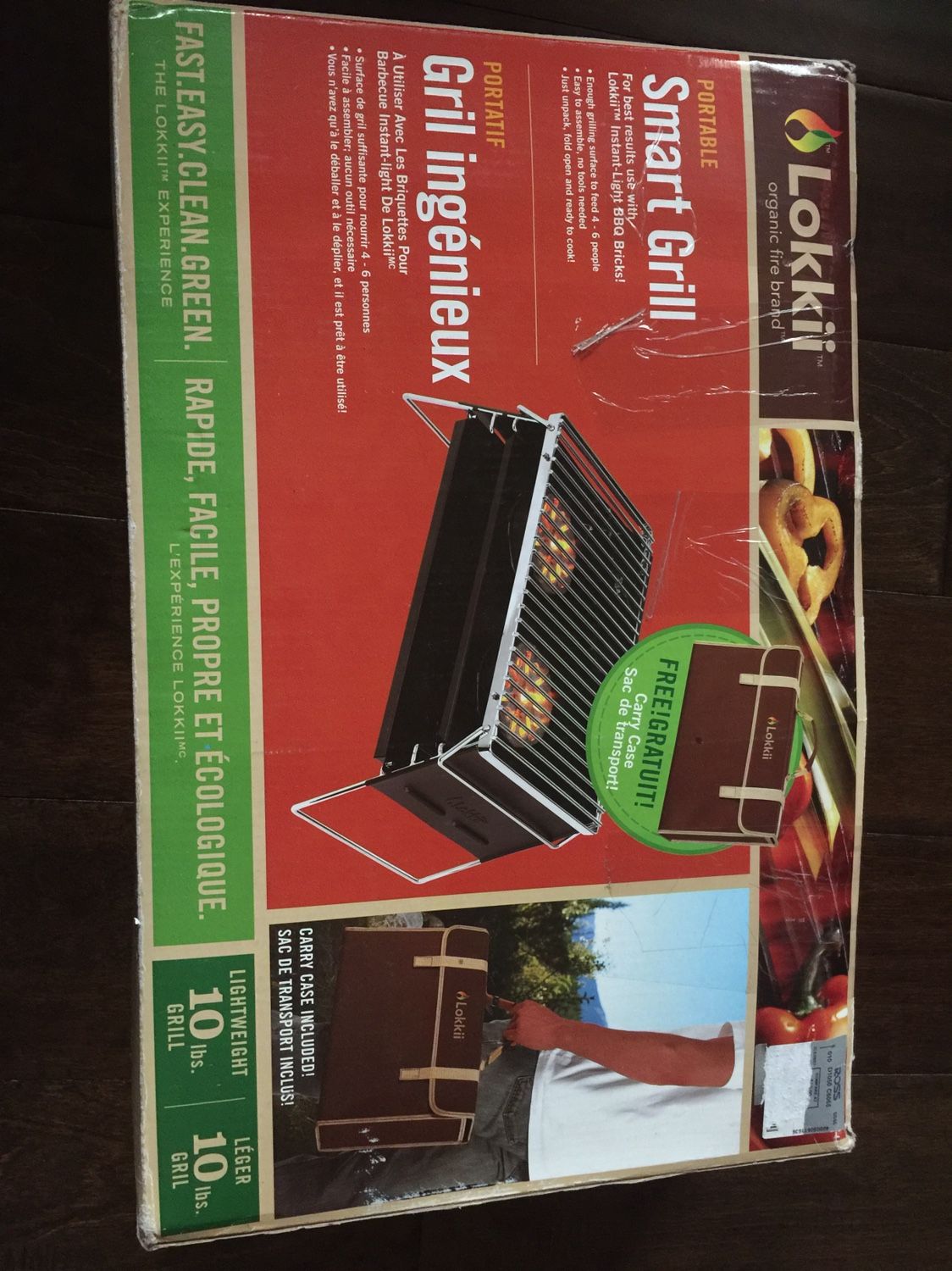 Lokkii Smart Grill Organic Fire Brand with Brown Case.