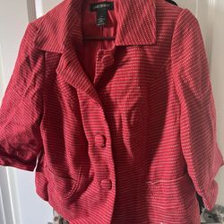 Lane Bryant Size 14 Blazer Coat Red Woman Business Processional Clothingcan Ship