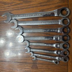8 Piece SAE Ratcheting Wrench Set