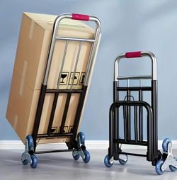 Stair Climbing Cart Dolly 330lbs Capacity Heavy Duty Folding Hand Truck Dolly 6 Wheels Aluminum