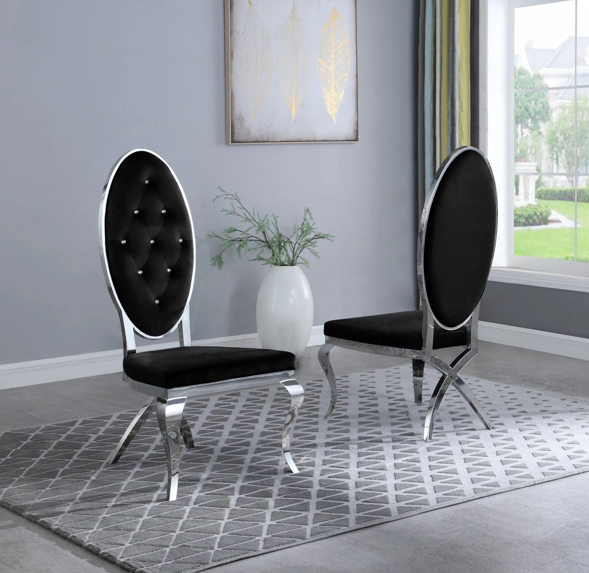 5 PCS Victorine II Collection Dining set-available in 3 colors-available also with gold frame $1,879.00 Hot Buy! Free Delivery 🚚