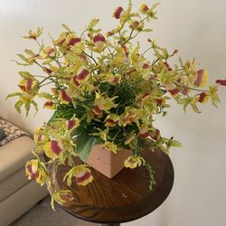 Faux Flowet Orchid Arrangement In Small Terra Cotta